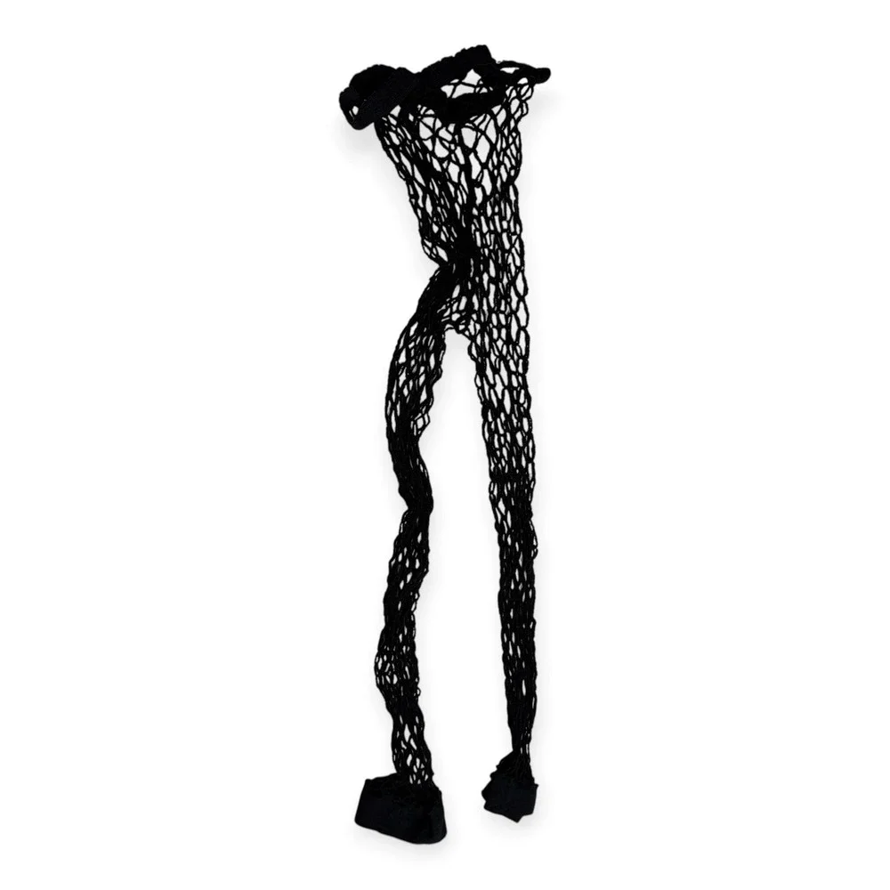 3 Pack Fishnet Leggings Women OS Black White Beige Footless Tights Festival Rave